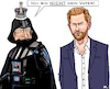 Cartoon: Vater? (small) by RachelGold tagged uk,royals,king,charles,prince,harry,buch,spare,skandal,vater,darth,vader,star,wars