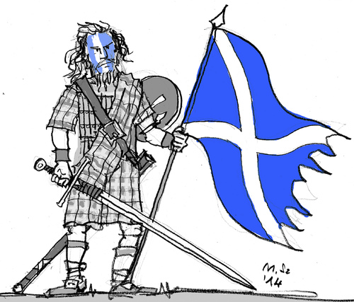 Cartoon: Braveheart 2014 (medium) by MarkusSzy tagged scotland,uk,independence,referendum,history,wallace