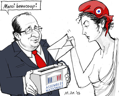 Cartoon: French Election 2 (medium) by MarkusSzy tagged france,elections,hollande,national,assembly