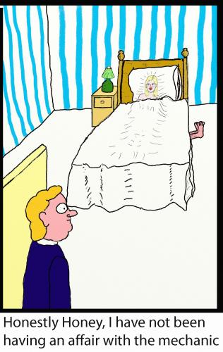 Cartoon: Unfaithful (medium) by chriswannell tagged gag,unfaithful,bedroom