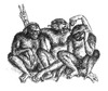 Cartoon: die 3 Affen (small) by Thomas Bühler tagged affen tiere sinne zweifel fortschritt three monkeys