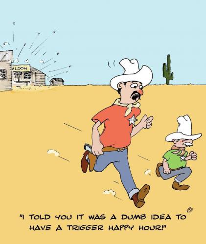 Cartoon: Cowboys (medium) by aarbee tagged cowboys,drinking,wild,west