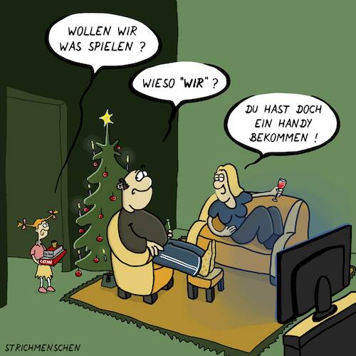 Cartoon: Weihnachtsgeschenk (medium) by Thorsten Klomfass tagged weihnachten,geschenke,geschenk,handy,familie,weihnachten,geschenke,geschenk,handy,familie