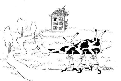 Cartoon: Fire (medium) by van der Tipa tagged giraffe,fire,fireman
