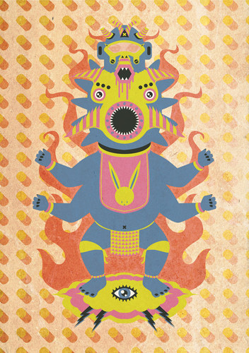 Cartoon: psycho god (medium) by elmoro tagged illustration,illustrator,digital,vector,psychedelic,trip,art