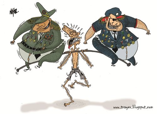 Cartoon: Dictatorship (medium) by Nayer tagged democracy,dictatorship,poor,poverty,africa,sudan