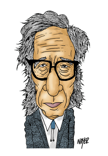 Cartoon: Isaac Asimov (medium) by Nayer tagged isaac,asimov,russian,russia,america,american,usa,robot,author,writer