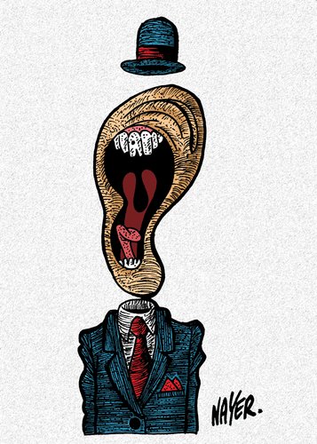 Cartoon: The Scream (medium) by Nayer tagged scream,screaming,pain,world