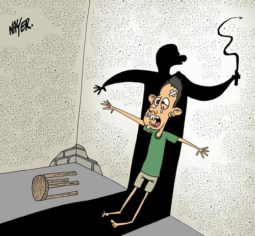 Cartoon: Violence (medium) by Nayer tagged childhood,sad,family,abuse