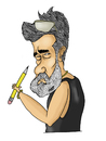 Cartoon: Cartoonist (small) by Nayer tagged cartoonist,lucido,romania,nayer,sudan