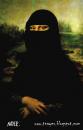 Cartoon: La Gioconda Mona Lisa (small) by Nayer tagged la,gioconda,mona,lisa,da,vinci,islam,conflict,civilizations,terrorism