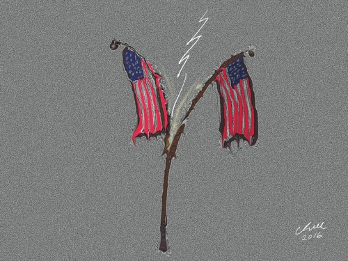 Cartoon: The zap (medium) by cgill tagged usa,spit,division,transition,election