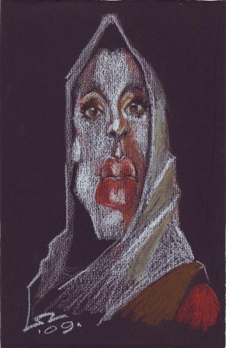 Cartoon: Benazir Bhutto (medium) by zed tagged benazir,bhutto,pakistan,punjab,cashmere,portrait