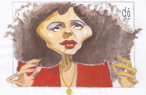 Cartoon: Edith Piaf (medium) by zed tagged edith,piaf,paris,france,singer,music,portrait,caricature