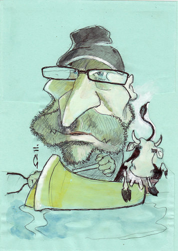 Cartoon: Hezz (medium) by zed tagged caricature,portrait,friend,cartoonist,artist,finland,hezz