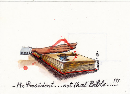 Cartoon: inauguration (medium) by zed tagged inauguration,elektion,demokracy,usa,world,ceremony,expectation