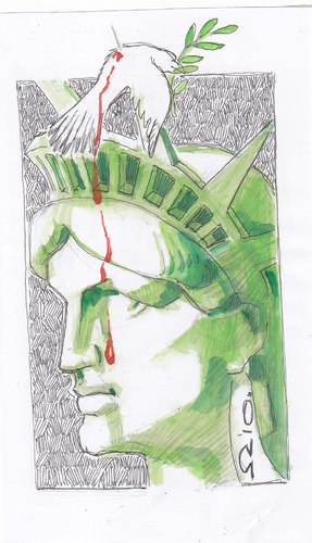Cartoon: liberty (medium) by zed tagged liberty,world,peace,justice,hope