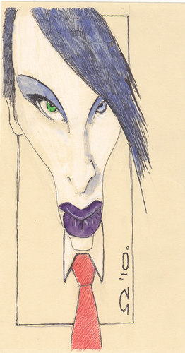 Cartoon: Marilyn Manson (medium) by zed tagged marilyn,manson,ohio,usa,music,rock,singer,famous,people,portrait,caricature