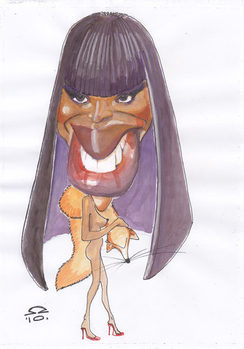 Cartoon: Naomi Campbell (medium) by zed tagged naomi,campbell,london,super,model,uk,famous,people,portrait,caricature