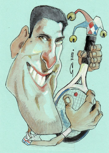 Cartoon: nole (medium) by zed tagged caricature,portrait,sport,tennis,serbia,djokovic,novak