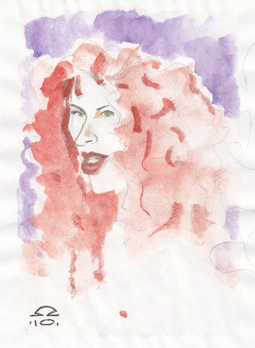 Cartoon: redhead (medium) by zed tagged redhead,woman,portrait