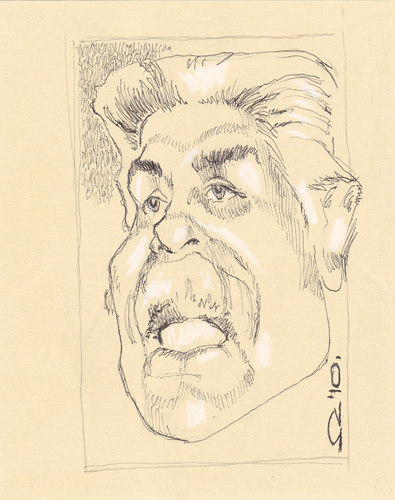 Cartoon: Tariq Ali (medium) by zed tagged tariq,ali,lahore,pakistan,novelist,historian