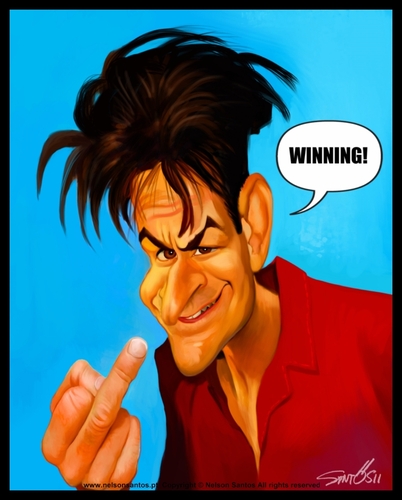 Cartoon: Charlie Sheen caricature (medium) by Caricaturas tagged charlie,caricature,sheen