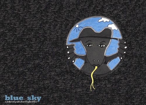 Cartoon: blue sky (medium) by schmidibus tagged blue,sky,hole,darkness,sun,bright,animal