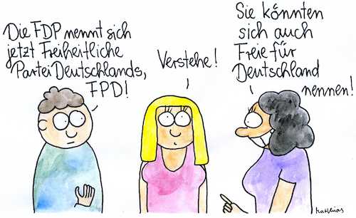 Cartoon: FPD (medium) by Matthias Schlechta tagged fdp,fpd,ffd,politik,parteien,jamaika,sondierungsgespräche,regierungsbildung,liberale,koalition,freie,demokraten,freiheitliche,partei,fdp,fpd,ffd,politik,parteien,jamaika,sondierungsgespräche,regierungsbildung,liberale,koalition,freie,demokraten,freiheitliche,partei