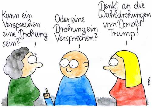 Cartoon: Trumps Wahlversprechen (medium) by Matthias Schlechta tagged usa,trump,versprechen,drohung,wahlversprechen,zölle,mauer,stahl,eisen,autos,usa,trump,versprechen,drohung,wahlversprechen,zölle,mauer,stahl,eisen,autos