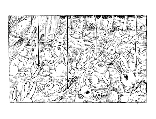 Cartoon: Rabbit world in the Rabbit year (medium) by firuzkutal tagged animal,rabbit,year,animal,rabbit,year