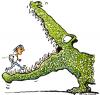 Cartoon: Facing a challenge (small) by Frits Ahlefeldt tagged animal,alligator,funny,challenge,life,brave,guts,fear