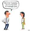 Cartoon: Modern marriage (small) by Frits Ahlefeldt tagged marriage,home,couple,man,woman,spouse