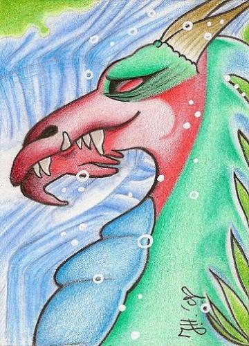 Cartoon: dragon (medium) by Metalbride tagged buntstift,fineliner,aquarellbuntstifte,tiere,fantasie,drachen