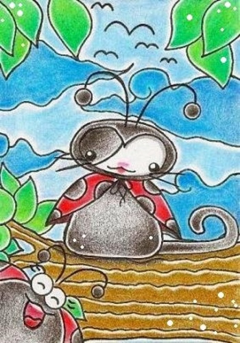 Cartoon: Kitty or Ladybug (medium) by Metalbride tagged katze