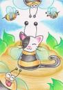 Cartoon: Kitty or Bee (small) by Metalbride tagged traiding,card,widget