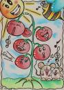 Cartoon: singendes Gemüse u. Mäuse (small) by Metalbride tagged kakaokarten,sammelkarten,traiding,cards
