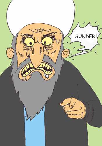 Cartoon: imam hoca (medium) by kader altunova tagged sünde,imam,islam,hoca