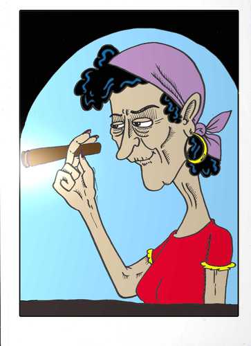 Cartoon: Zigarre (medium) by kader altunova tagged zigarre,frau