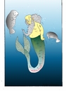 Cartoon: Mermaid Man (small) by kader altunova tagged meerjungfraumann,mermaid,man,meer,ozean,seekuh