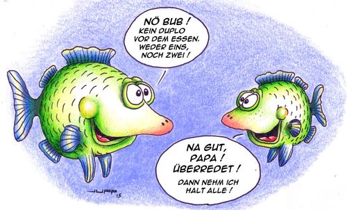 Cartoon: Fische und Duplo (medium) by Jupp tagged fisch,duplo,cartoon,jupp