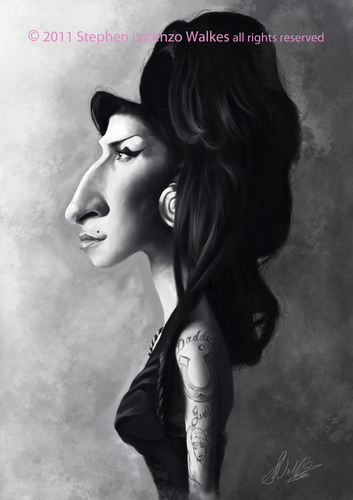 Cartoon: Amy Winehouse (medium) by slwalkes tagged walkes,painting,singer,digital