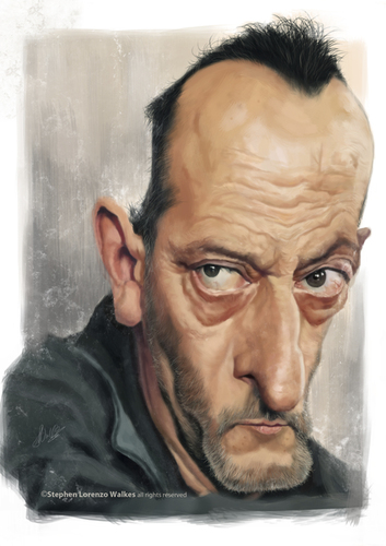 Cartoon: Jean Reno (medium) by slwalkes tagged actor,walkes,lorenzo,stephen,wacom,painting,digital,leon,reno,jean