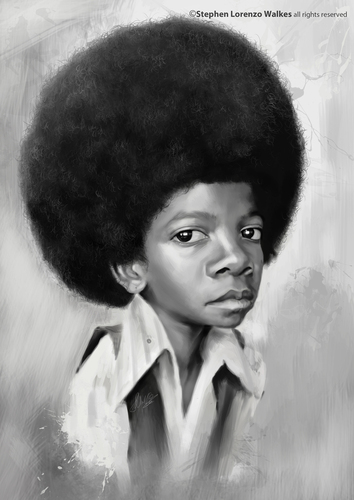 Cartoon: Michael Jackson (medium) by slwalkes tagged digitalart,caricature,digitalpainting