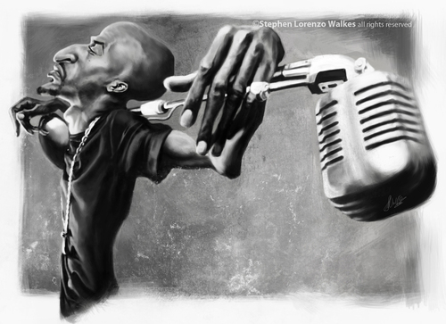 Cartoon: Rakim (medium) by slwalkes tagged walkes,digiatart,digitalpainting,caricature