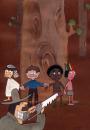 Cartoon: Children and Forest (small) by nikooray tagged children,forest,protect