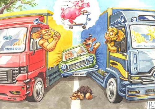 Cartoon: Trucker (medium) by herr Gesangsverein tagged trucker