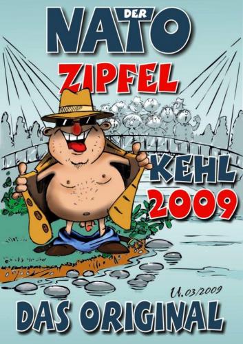 Cartoon: Der Natogipfel (medium) by BARHOCKER tagged natozipfel,strasbourg,kehl,uwe,ott,ottdesign,barhocker