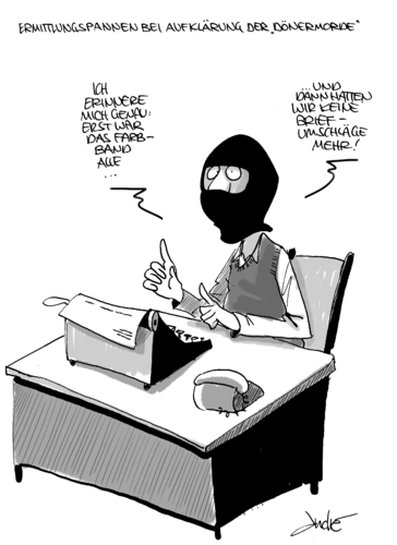 Cartoon: Pannen (medium) by andre sedlaczek tagged reche,gewalt,dönermorde,bka