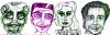 Cartoon: 4 faces (small) by color tagged faces,people